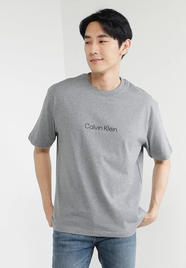 Футболка с логотипом, свободный крой, Calvin Klein Jeans, серый