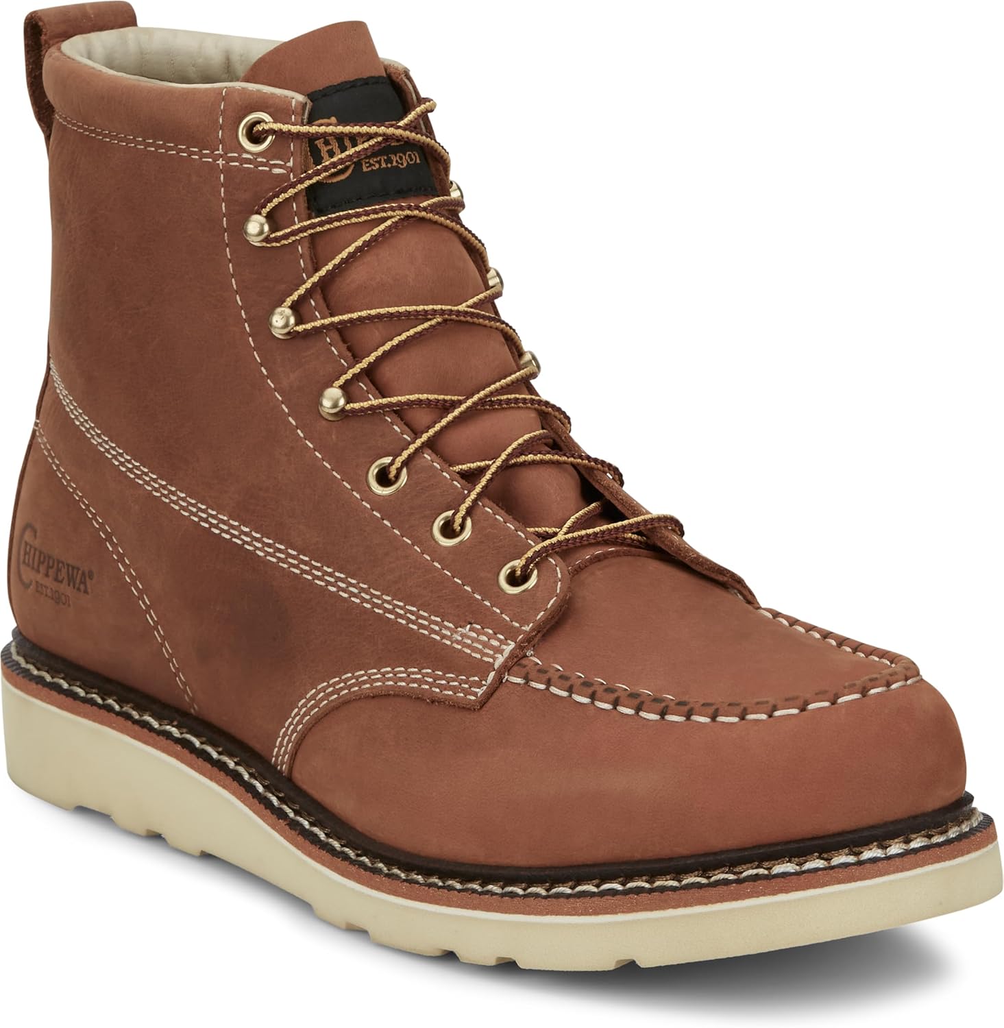 

Ботинки мужские Chippewa Men's Edge Walker 6 с шнуровкой и клиновидной подошвой, Tan - Soft Toe