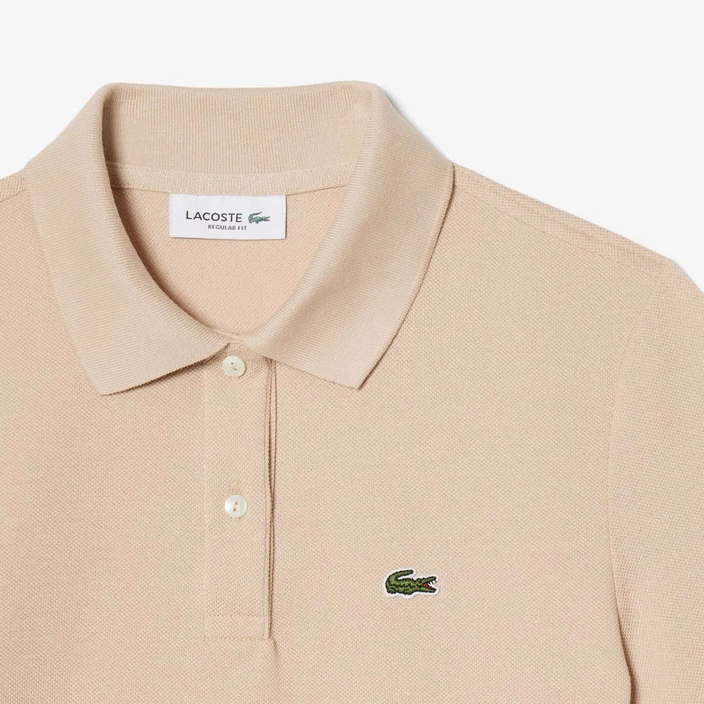 Поло Lacoste Basic Regular Fit, бежевое — фото 2