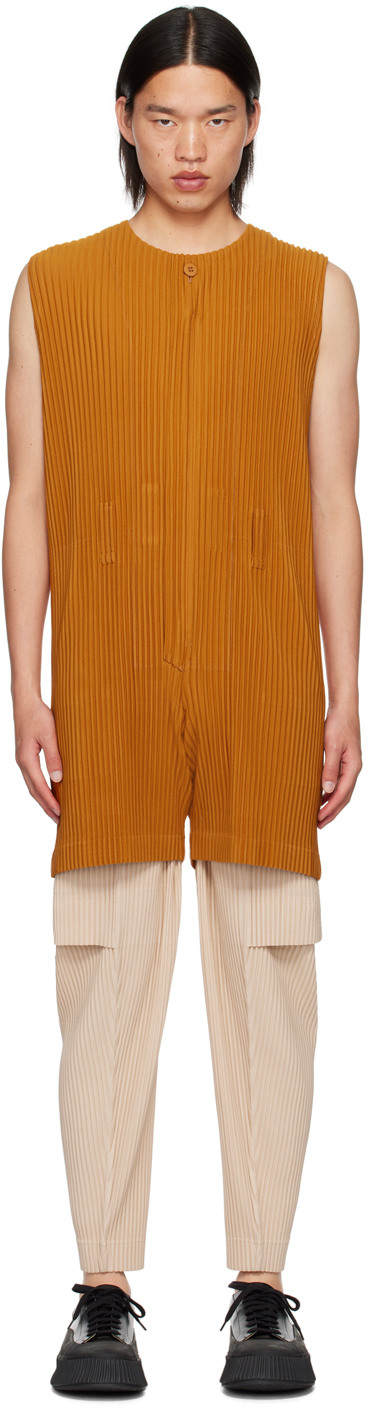 

Оранжевый комбинезон с разноцветными складками HOMME PLISSe ISSEY MIYAKE