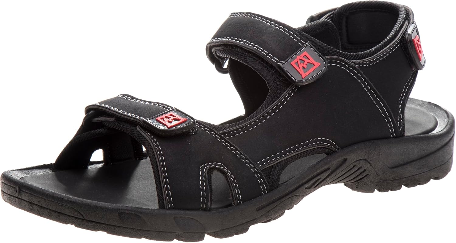 

Мужские сандалии Avalanche с открытым носком, регулируемым ремешком - водонепроницаемые рыбацкие сандалии для лета, пляжа и водных видов спорта, черный/угольный