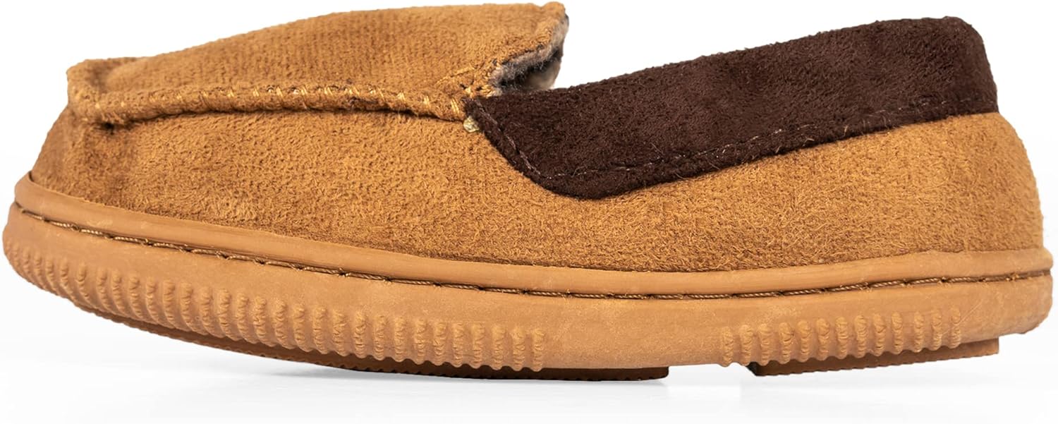 

Детские тапочки NORTY Moccasin - удобные слипоны для малышей для мальчиков и девочек - искусственная замша - размер маломерит на один размер, коричневый