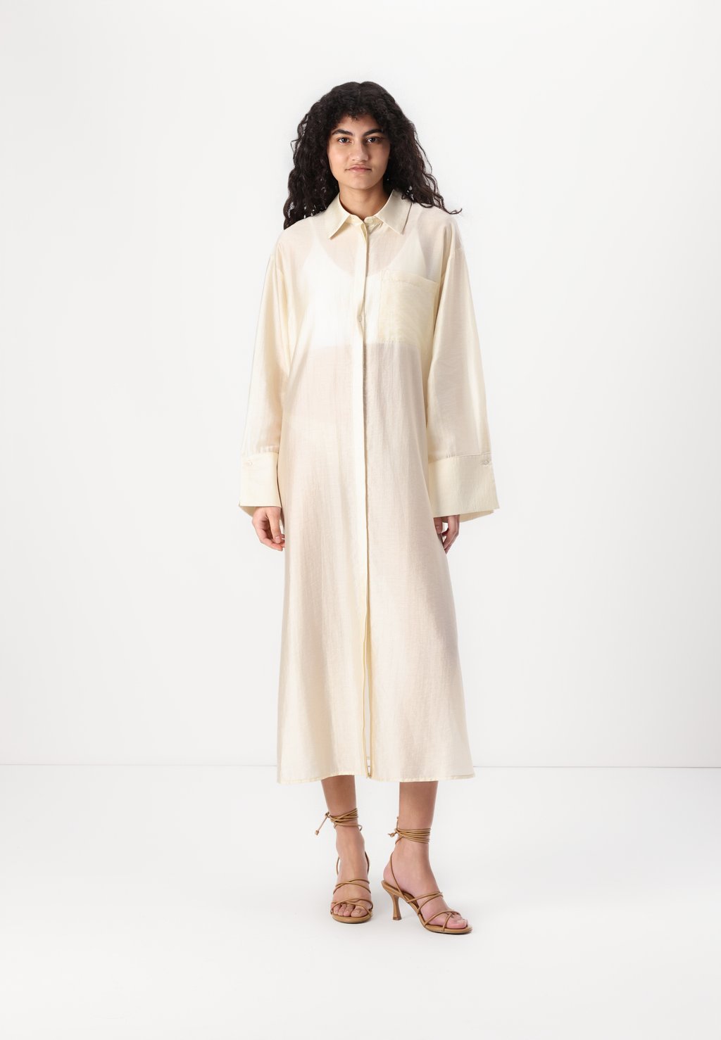 

Платье-рубашка DENNY ROMINA LONG SHIRT MSCH Copenhagen, бежевый