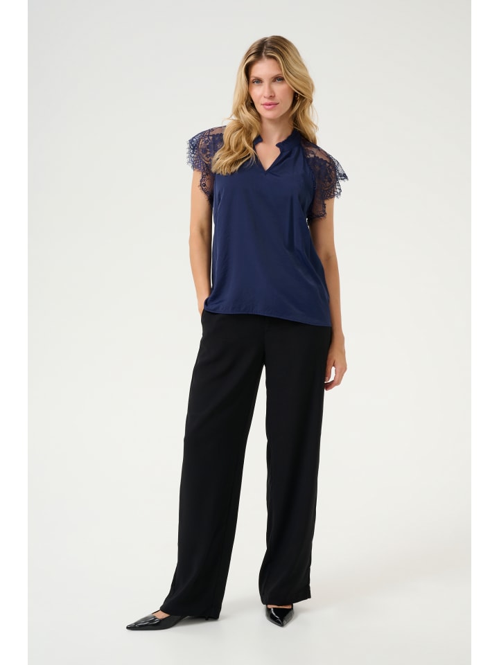 

Блузка с короткими рукавами CRNola, прямой крой, темно-синий блейзер Cream