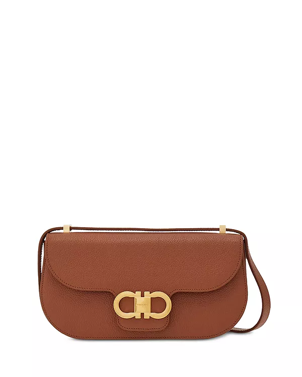 

Сумка через плечо Double Gancini Ferragamo, коричневый