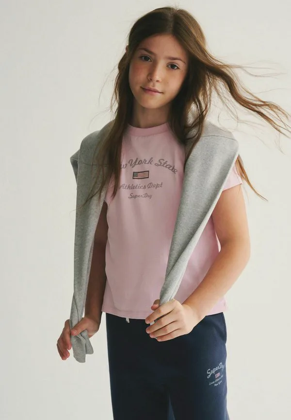 Спортивные штаны стандартного кроя Superdry & Co, Pink/Navy — фото 4