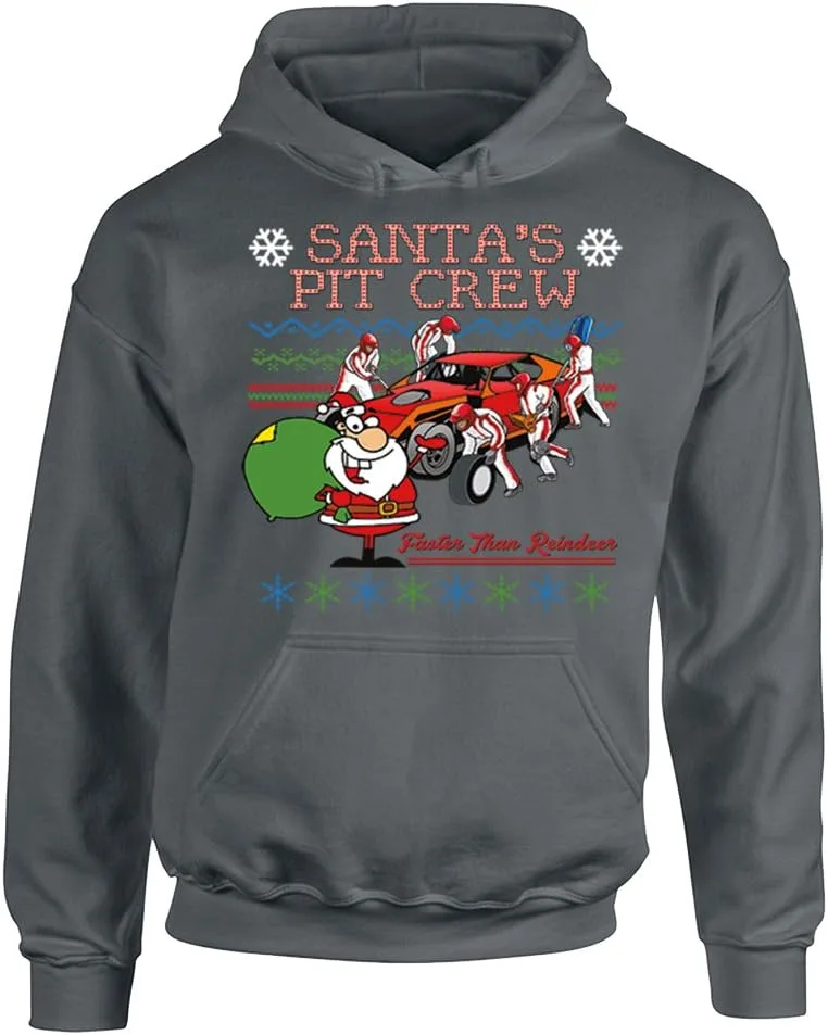 

Толстовка с капюшоном Ugly Christmas Shirts Santa's Pit Crew Faster Than Reindeer Camalen