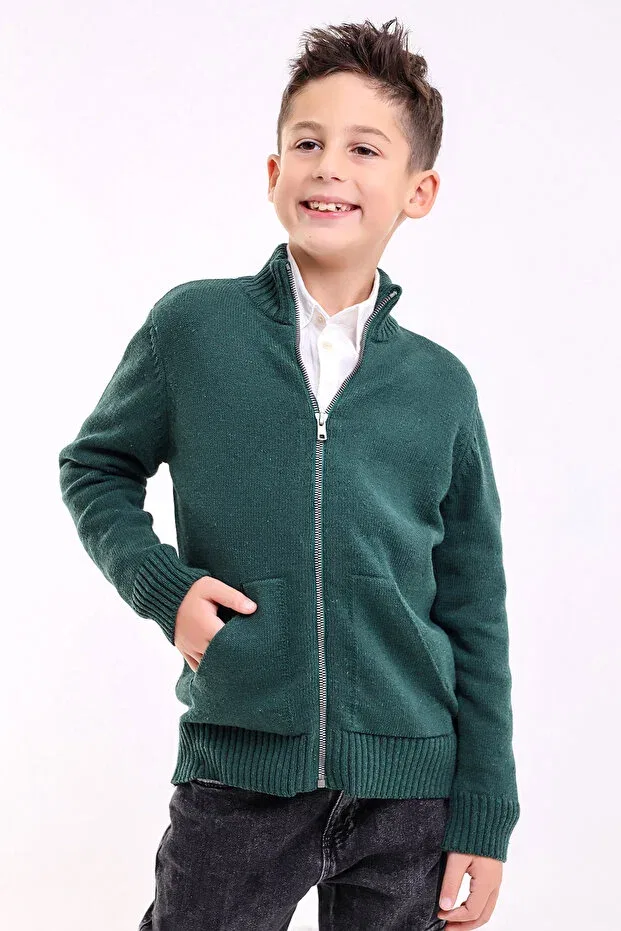 Детский кардиган для мальчиков с длинным рукавом Matte, Khaki