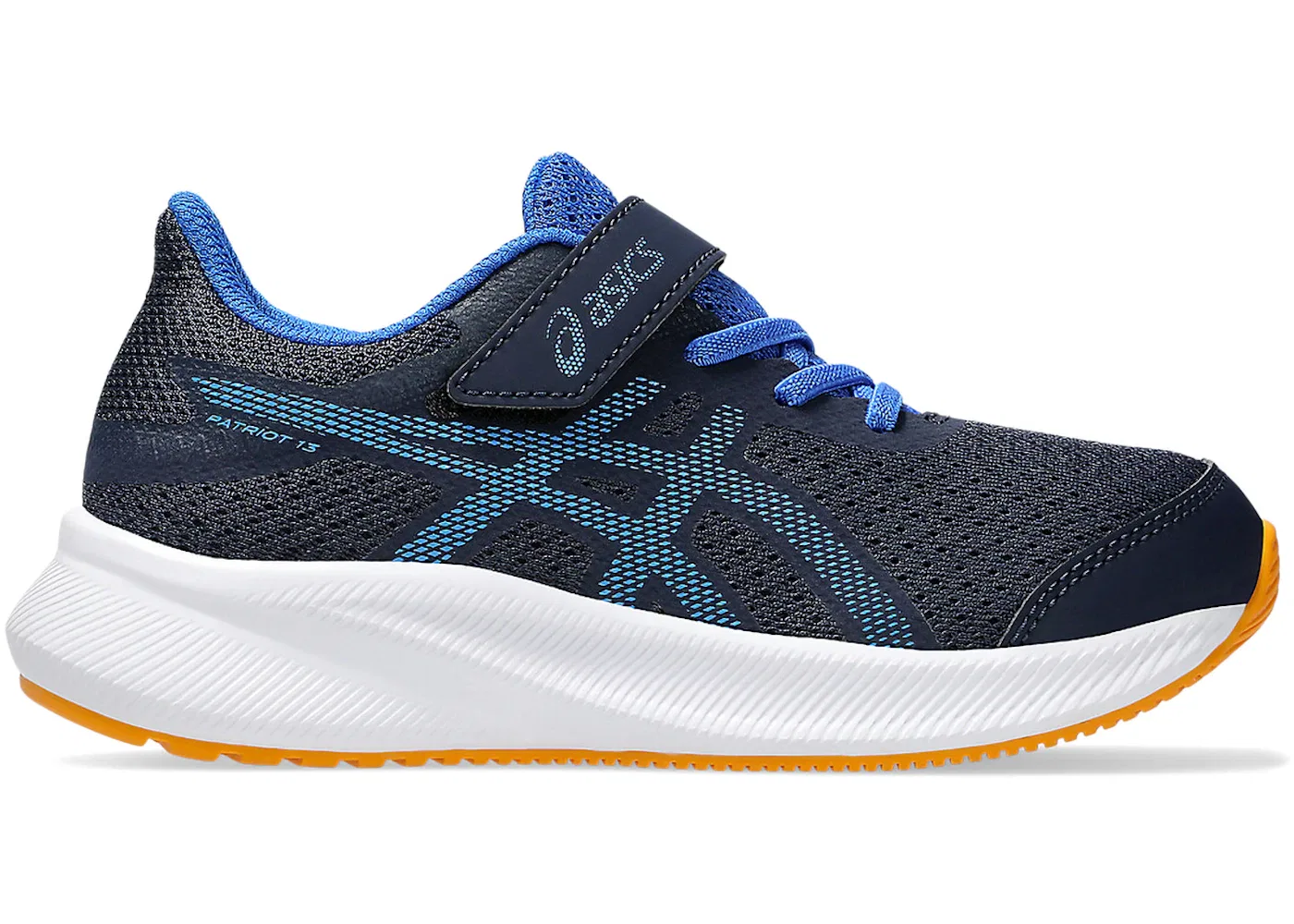 Детские кроссовки для мальчиков с сетчатым верхом ASICS Patriot 13, Midnight Blue Coast