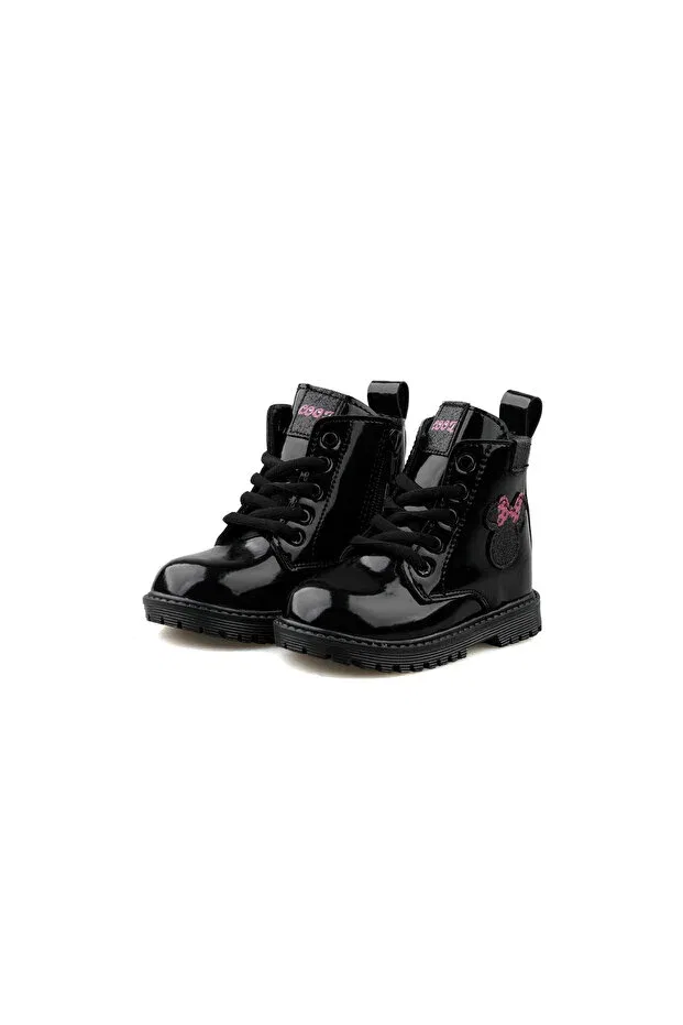 Детские ботинки для девочек с принтом Cold-Proof girls' boots with zipper detail on the side and lace-up winter boots Cool Kids, Brown — фото 3