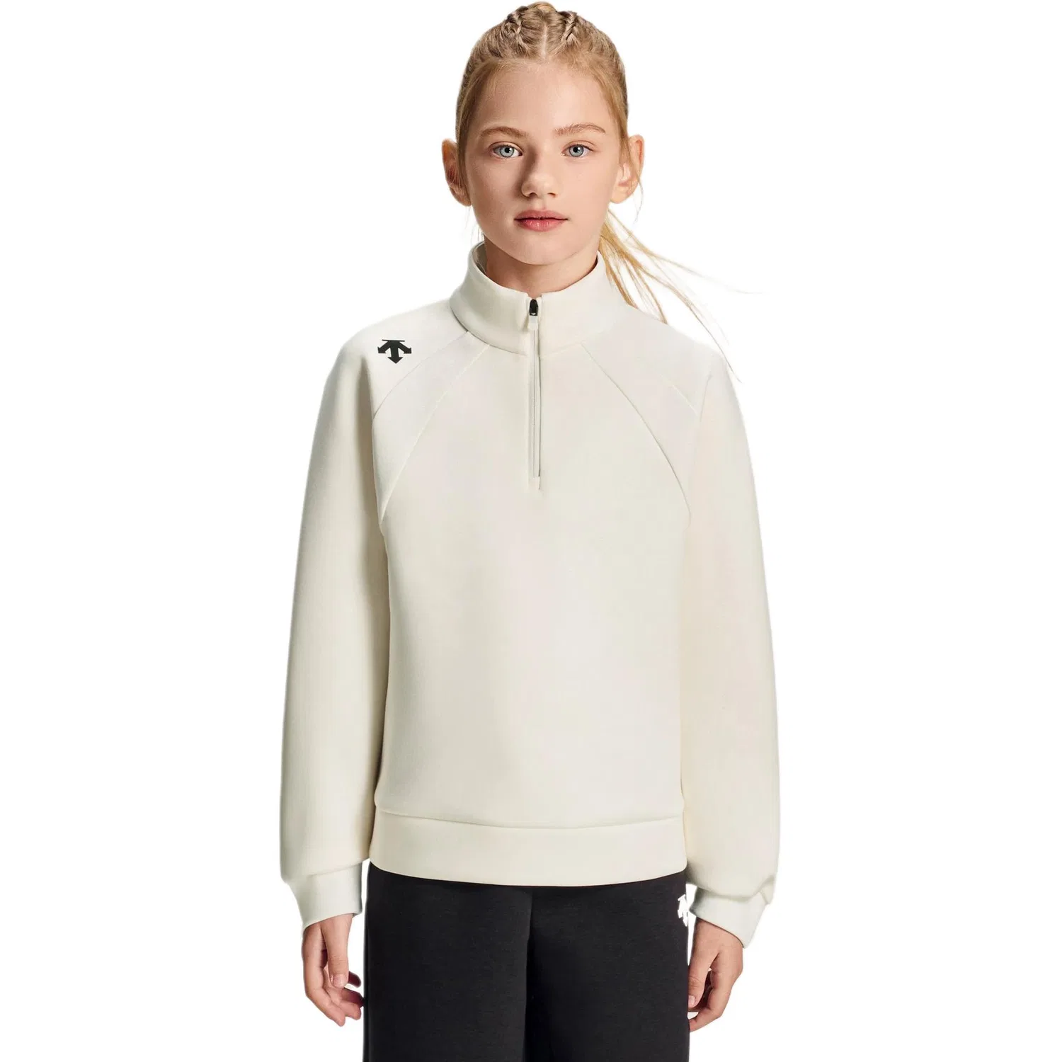 Детский свитшот с воротником-стойкой Moderate DESCENTE, Cream