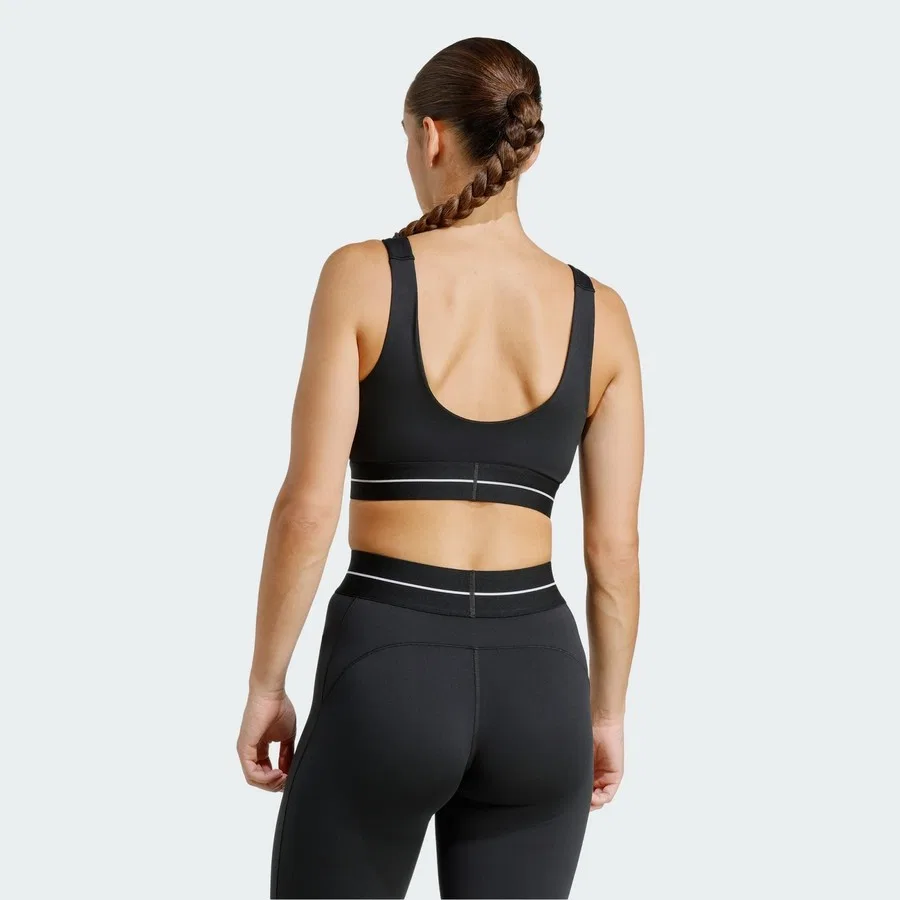 Спортивный бюстгальтер Hyperglam Light Support Bra adidas, Черный — фото 2