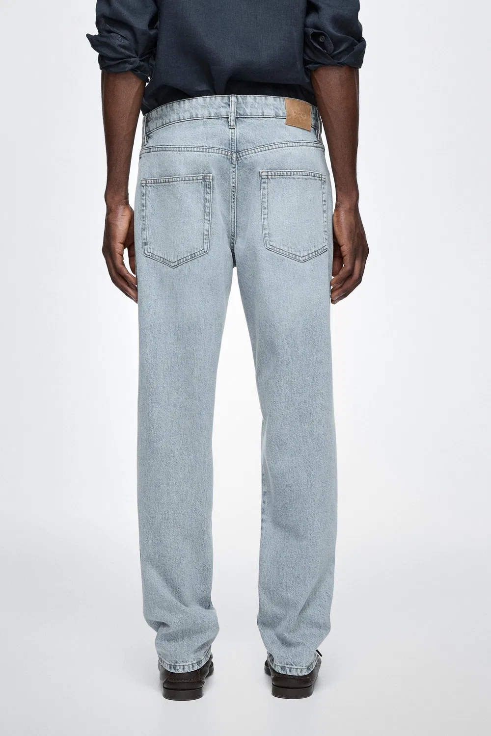 Хлопковые джинсы зауженного кроя Massimo Dutti, Medium Blue — фото 3