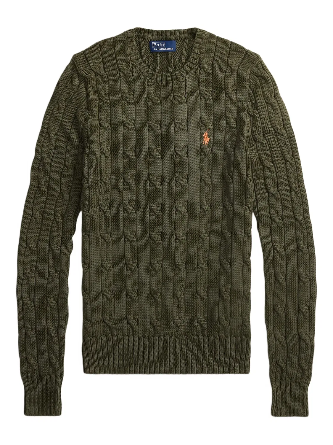 Свитер с длинными рукавами из косичек Polo Ralph Lauren, зеленый