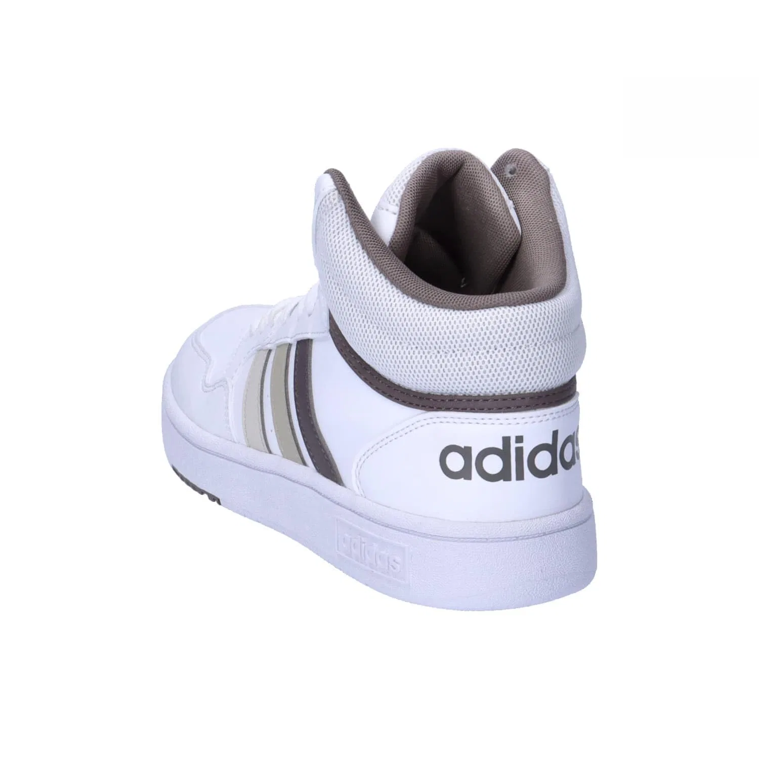 Детские кроссовки для мальчиков и девочек с полосками Hoops Mid Adidas, Cloud White Orbit Grey Putty Grey — фото 4