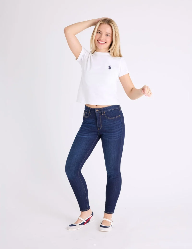 Женские джинсы-леггинсы U.S. Polo Assn. High Rise Super Skinny, темно-синий — фото 3