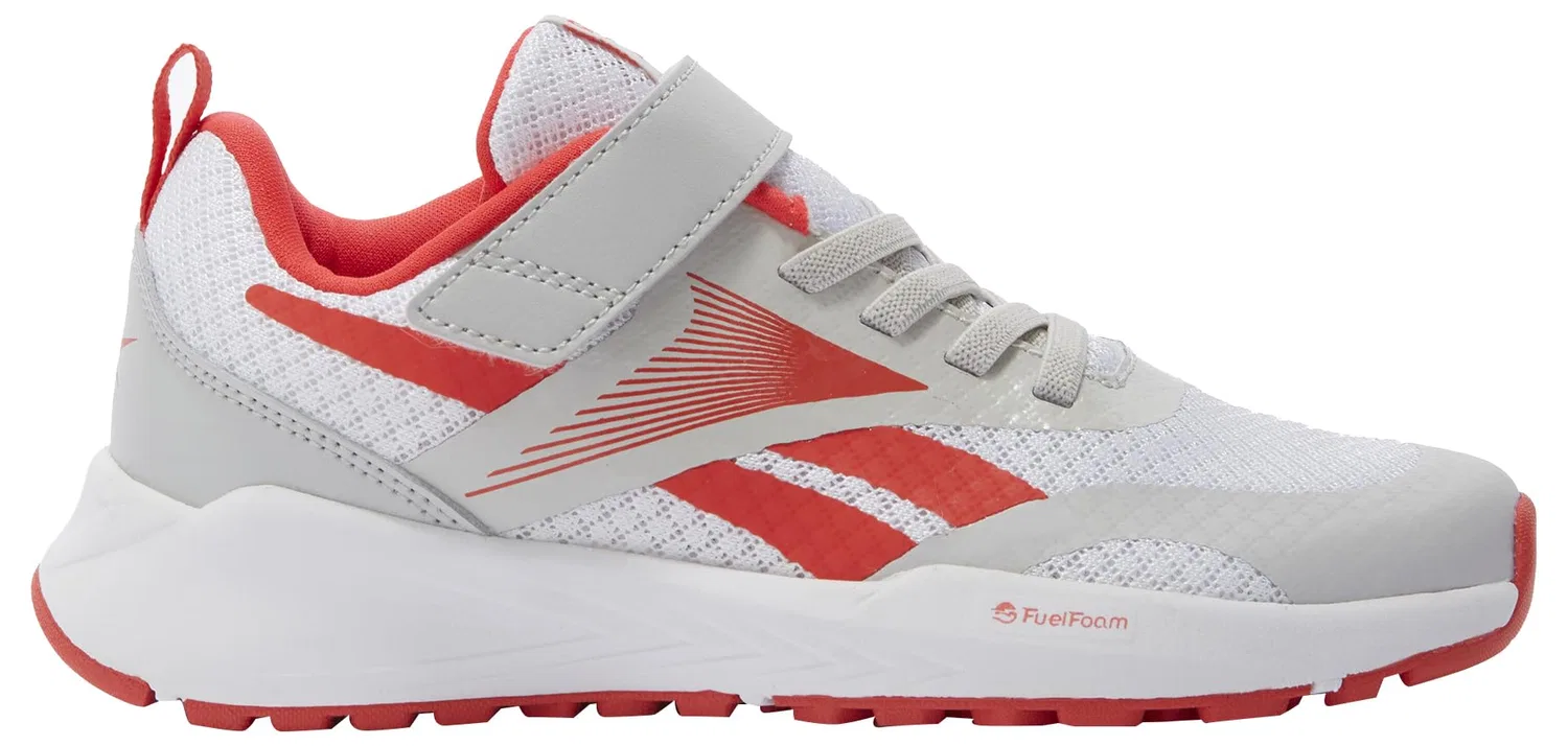Детские кроссовки для мальчиков с эластичной шнуровкой Energen Run Elastic Lace & Top Strap Reebok, Mistgrey White Energyred