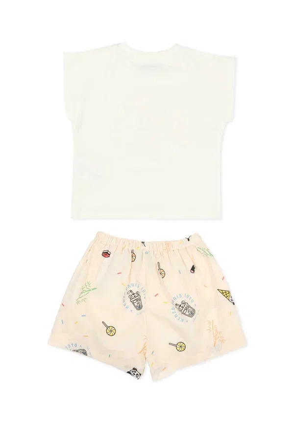 Комплект унисекс - шорты Kenzo Kids, слоновая кость — фото 2