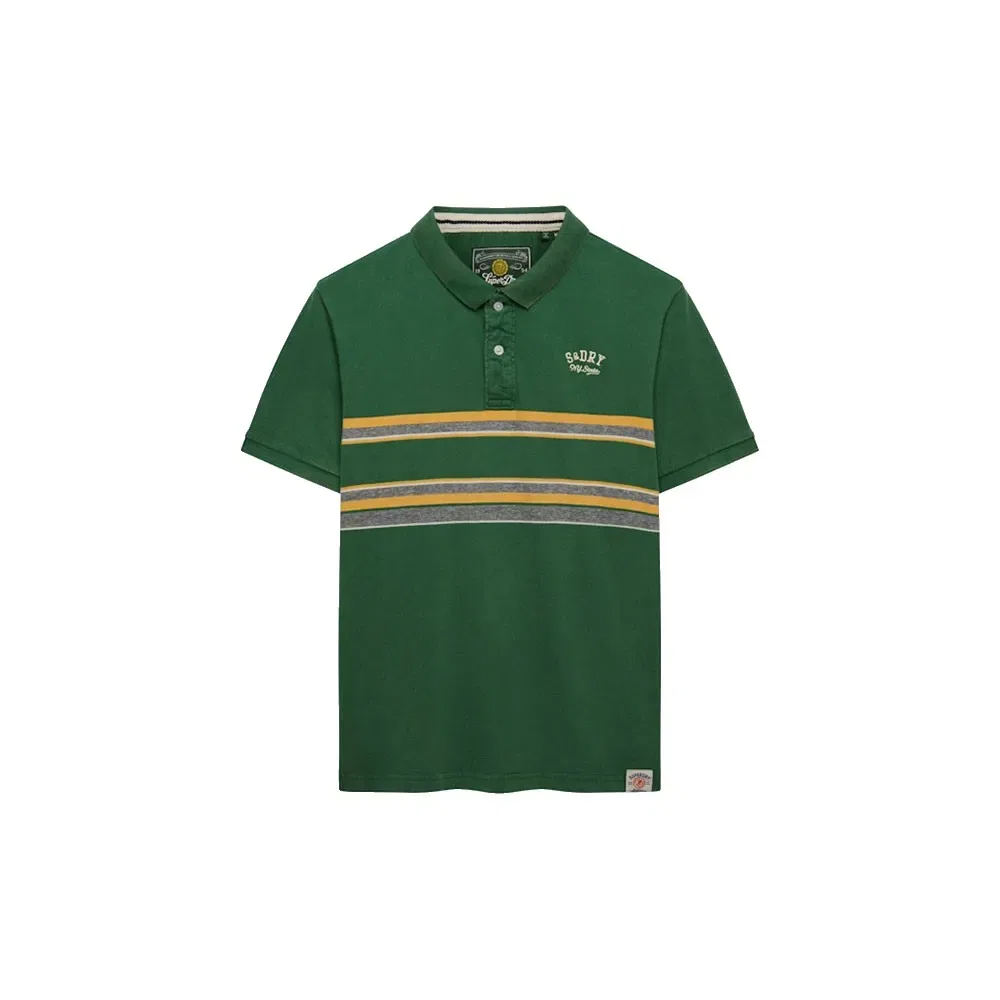 Поло с коротким рукавом Vintage Stripe Jersey Superdry, зеленый