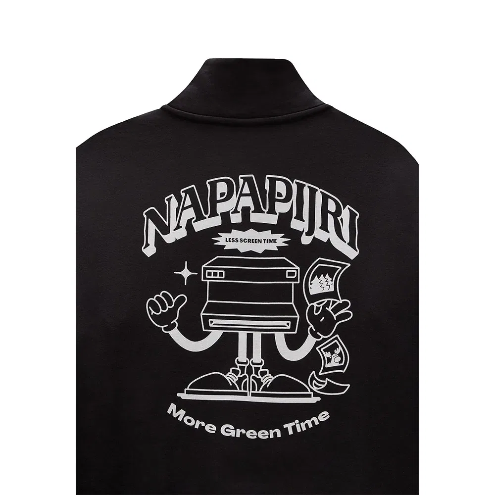 Детское худи для мальчиков Napapijri Tipi Half-Zip Sweatshirt, Black — фото 3