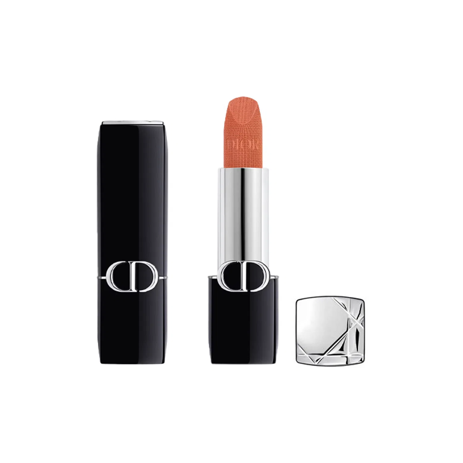 Женская помада матовая DIOR New Version Fierce Blue Gold Velvet Lipstick Matte, #314 Round Dance, Crimson Nude