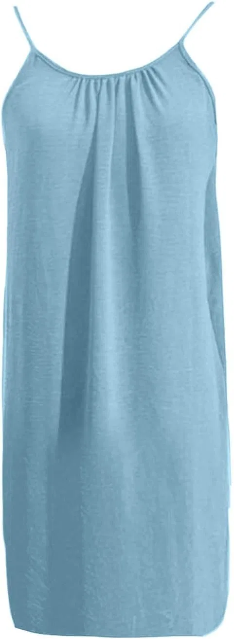 Женское повседневное платье на бретелях с открытой спиной Casual, A013sky Blue — фото 3