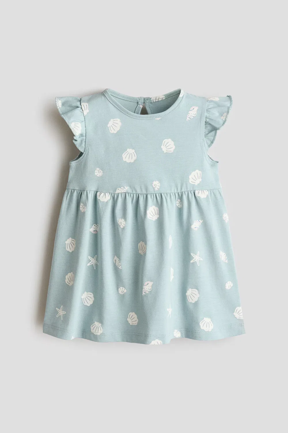 Хлопковое платье H&M, Helltürkis/Muscheln