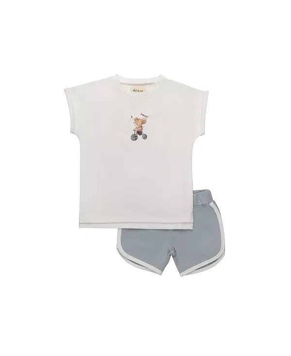 Детский комплект для мальчиков с принтом Playful Mouse Collection Ely'S & Co., Ivory Blue
