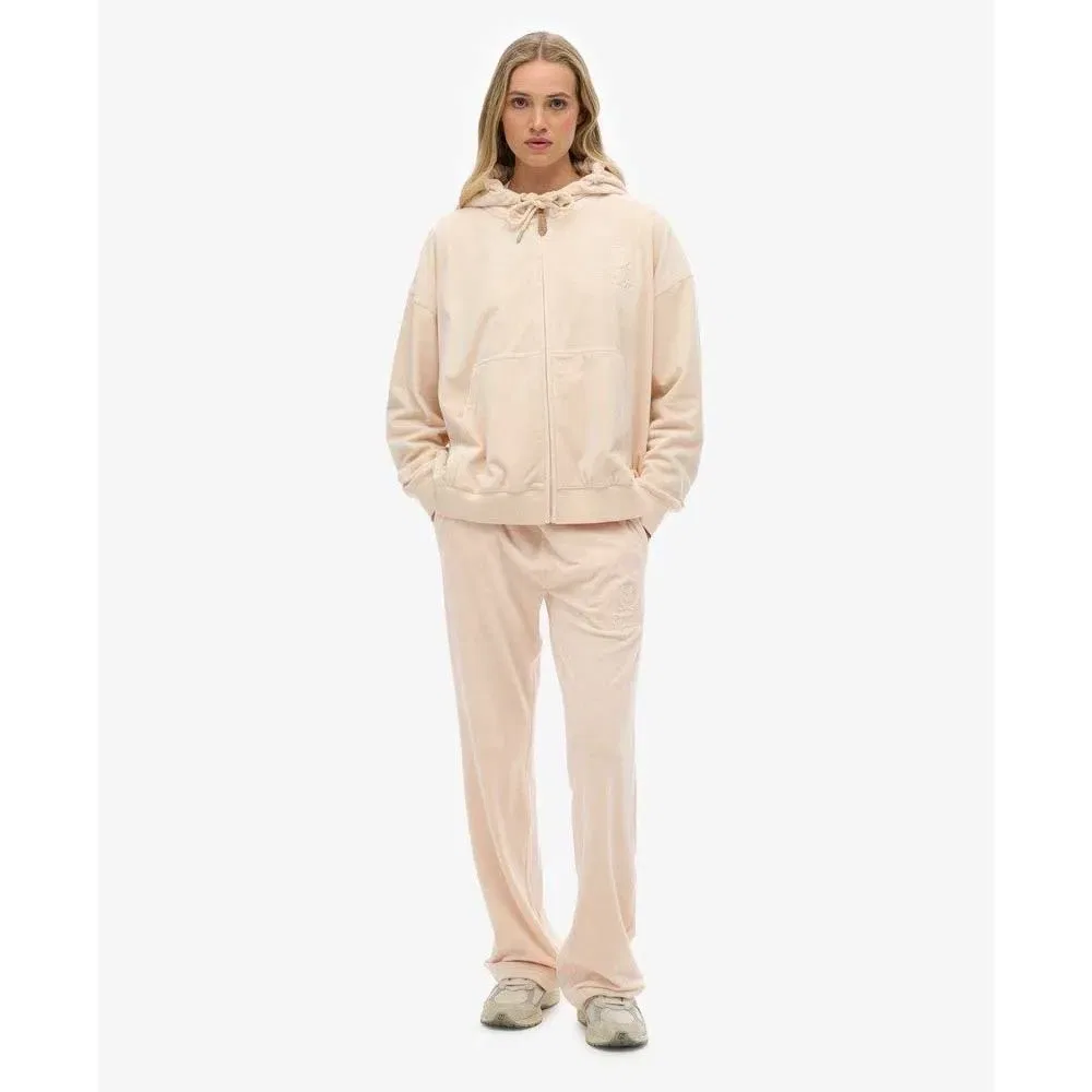 Худи на молнии Superdry Country Club Velour, бежевый — фото 4