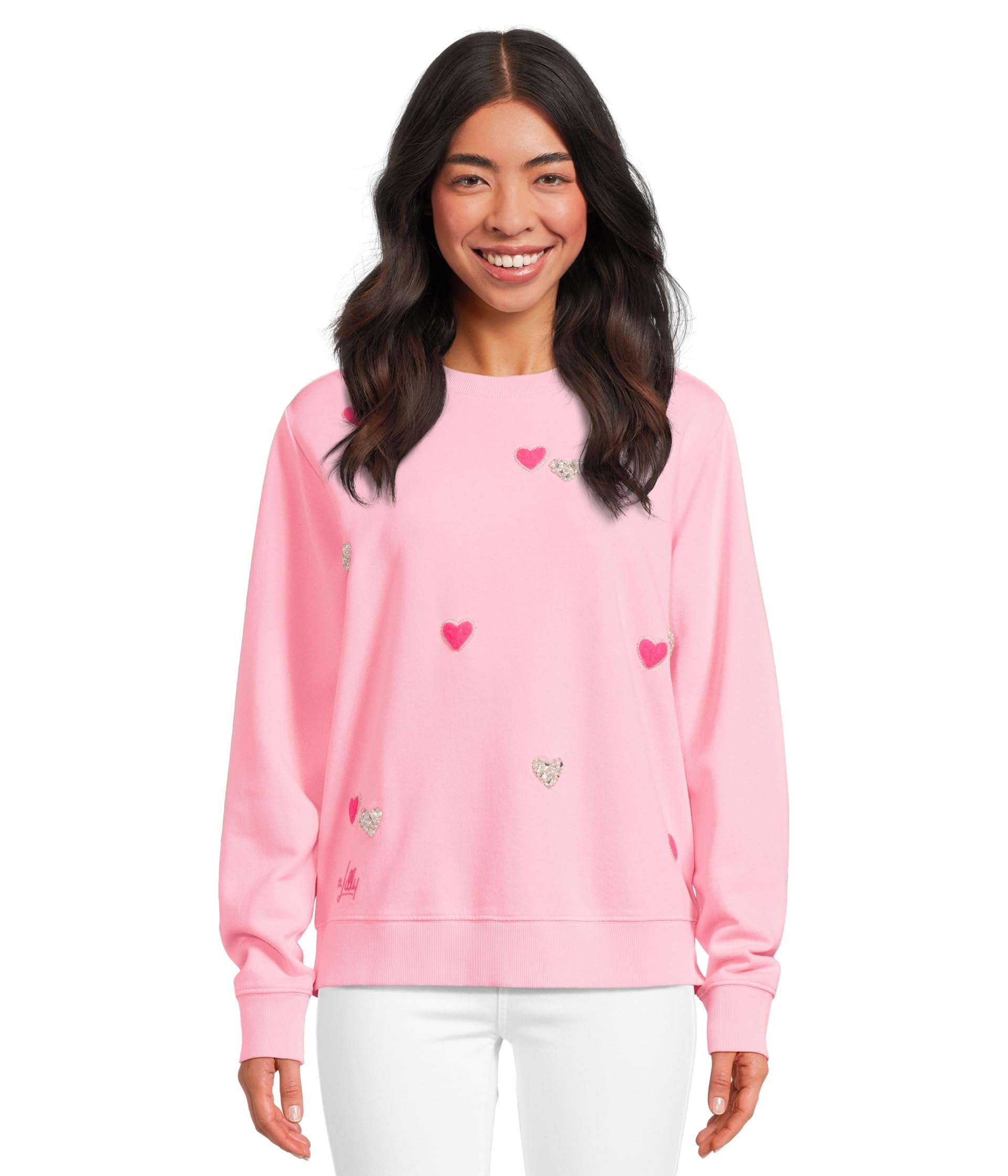 

Толстовка Lilly Pulitzer Ballad Long Sleeve Sweatshirt, Conch Shell Pink Hearts Embellishment