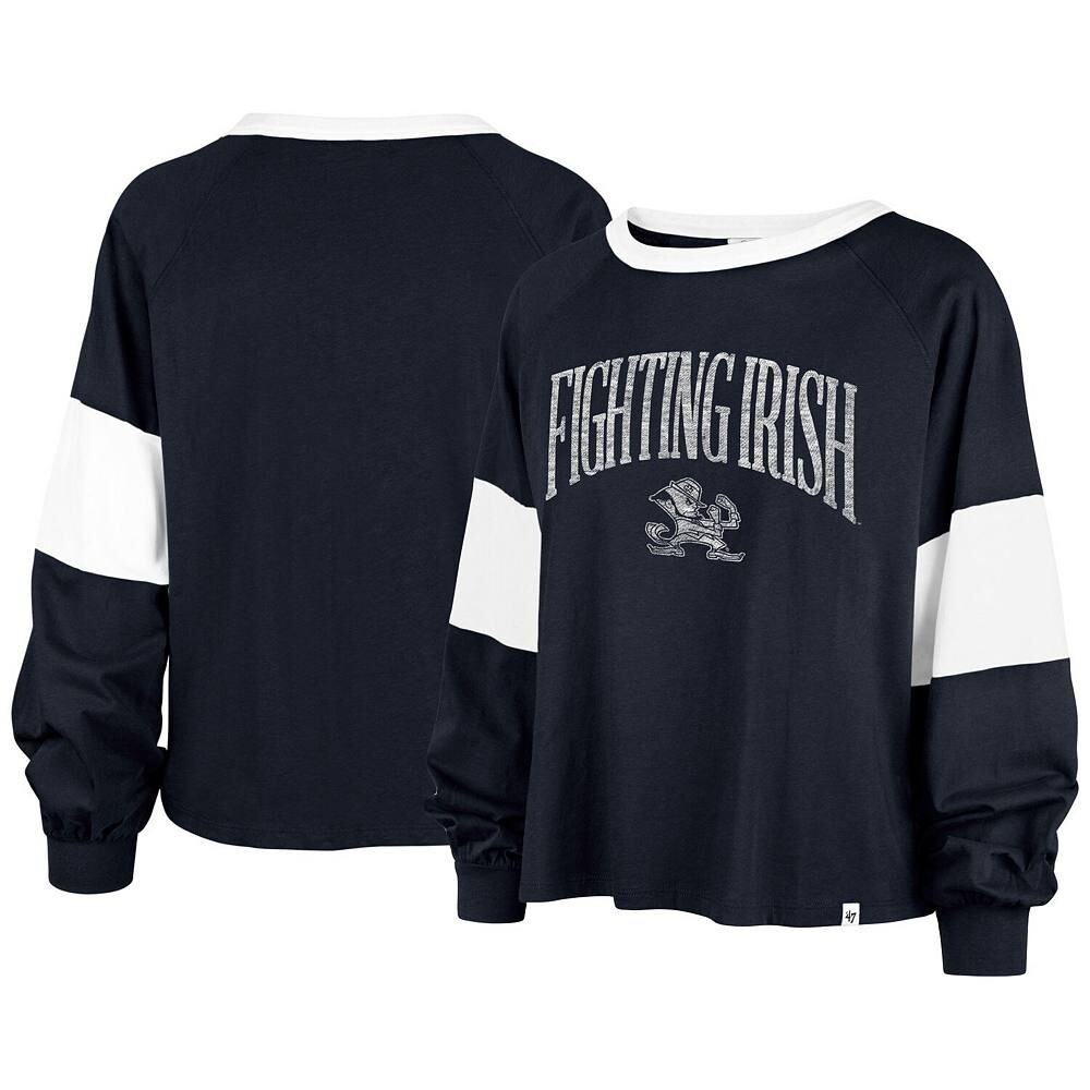 

Женская темно-синяя футболка с длинными рукавами Notre Dame Fighting Irish Upside Rhea Raglan '47, цвет Ntd Navy