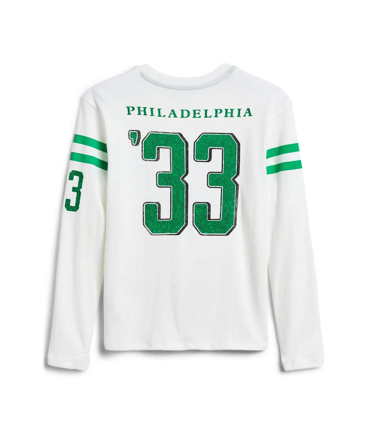 Футболка с длинными рукавами и полосатой кокеткой с символикой команды NFL Philadelphia Eagles (для маленьких и больших детей) Junk Food Clothing Kids, Vintage White — фото 2