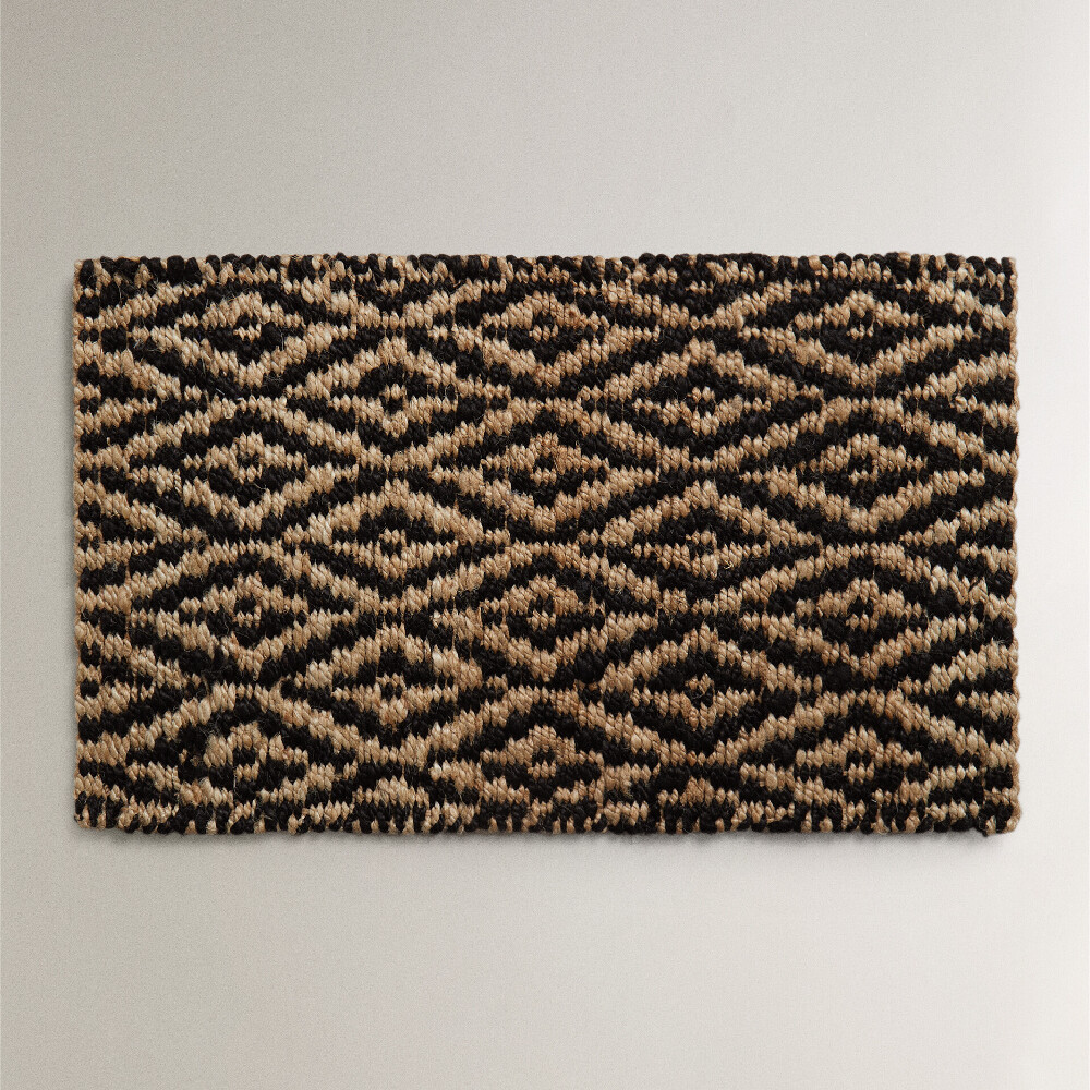 

Ковер Zara Home Rectangular Geometric Design Doormat, черный/коричневый