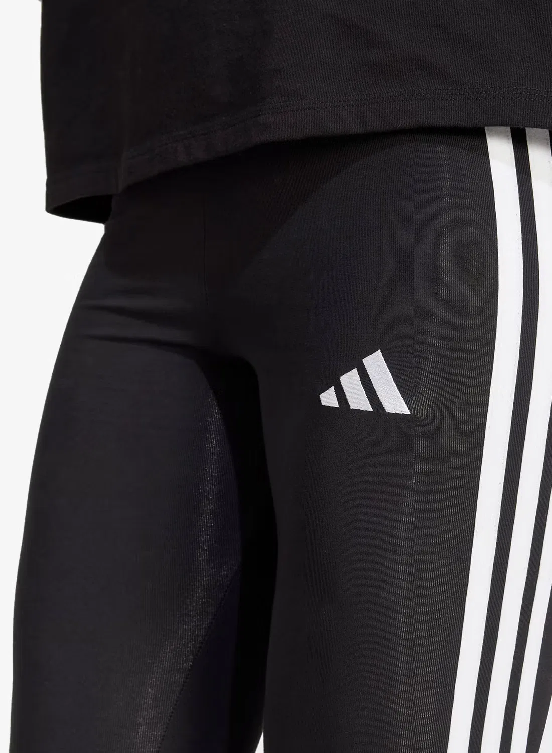 Леггинсы с логотипом 3-Stripes Adidas, черный — фото 4