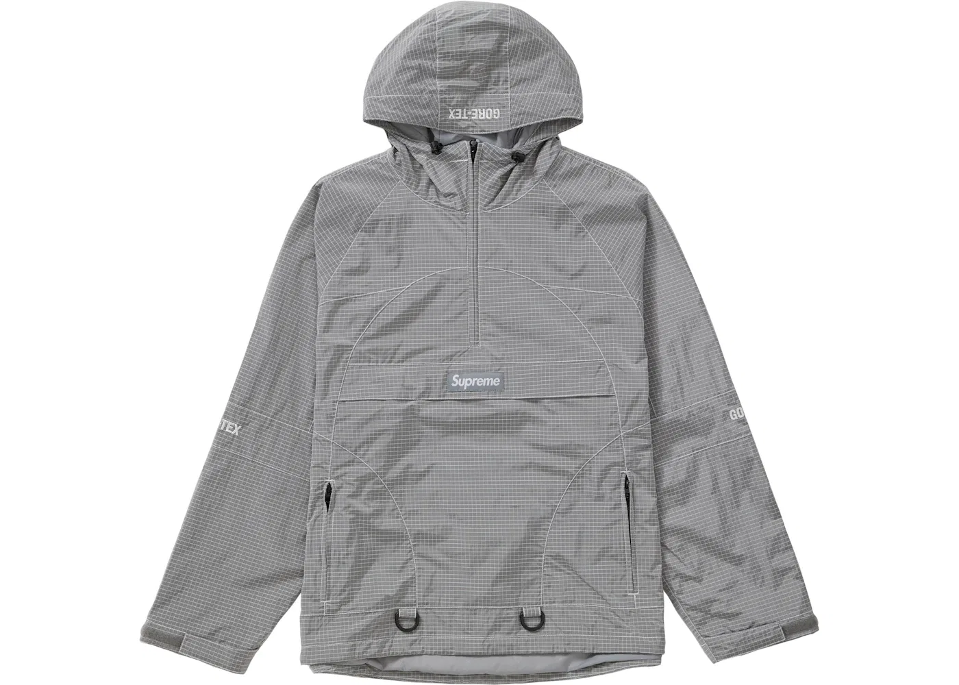 Мужская куртка-анорак с контрастной строчкой Supreme Anorak, Silver