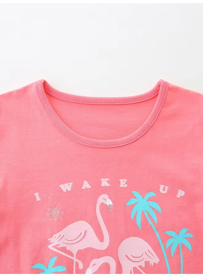 Комплект детский с принтом фламинго, модель Summer New Girls' Suit, Aosta Betty Store — фото 4