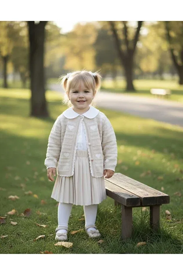 Детский комплект для девочек с сердечками Laura baby Lumia Baby, Beige
