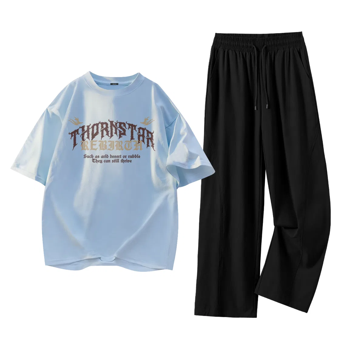 Комплект спортивной одежды Детский Glacier Blue (Y Thorn's Heart)+Black (Solid Color) MINISO, Glacier Blue (Y Thorn's Heart)+Black (Solid Color)