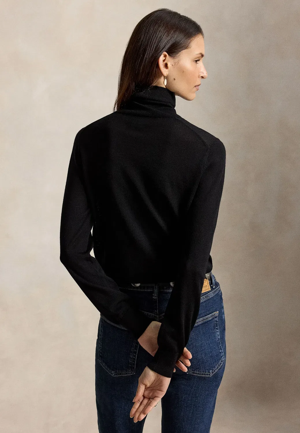 Шерстяная водолазка - джемпер Polo Ralph Lauren, Black — фото 3