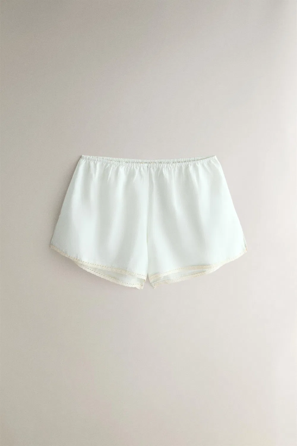 Хлопковые шорты с кружевом ZARA, Light blue
