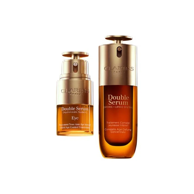 Набор для ухода за кожей с сывороткой и кремом для глаз Double Phases, CLARINS