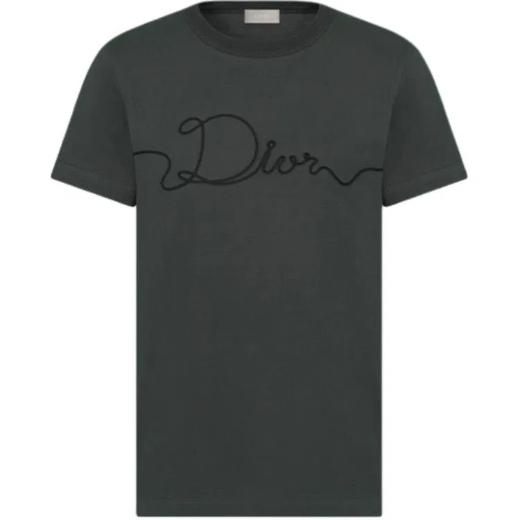 Футболка с логотипом Ribbon, DIOR, Dark Gray