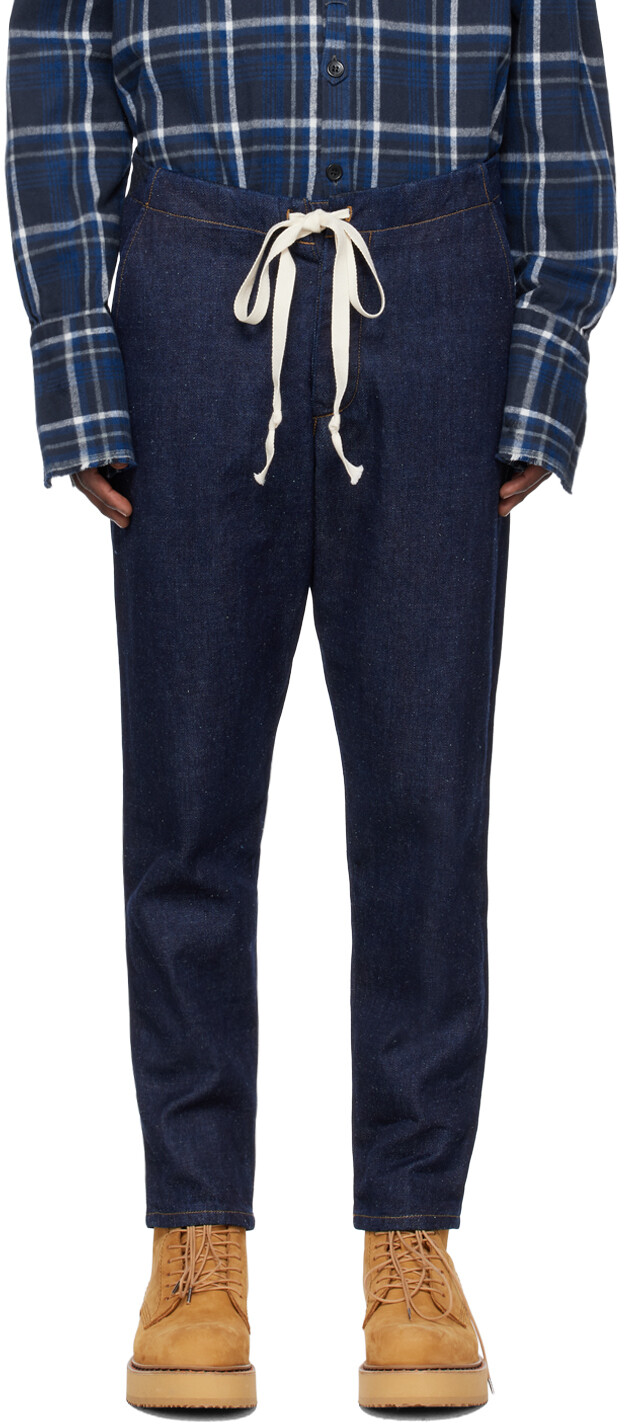

Синие джинсы с кулиской Greg Lauren