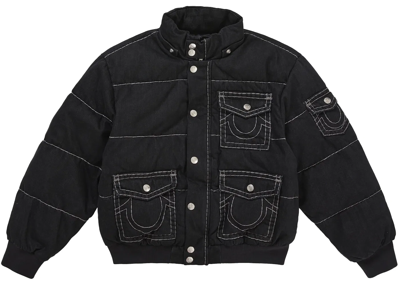 Мужская куртка-пуховик с принтом Supreme True Religion Jacket, Black — фото 4