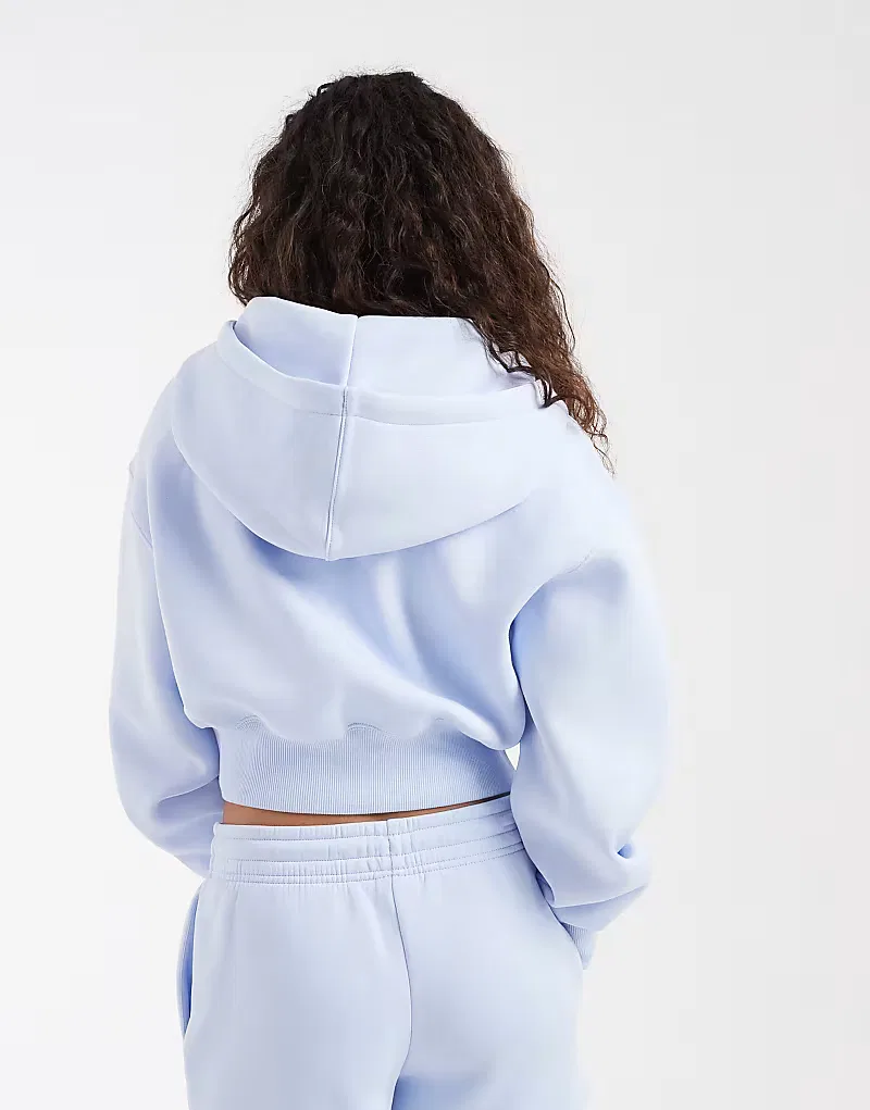 Укороченная толстовка Nike Phoenix Fleece на молнии, светло-голубой — фото 4