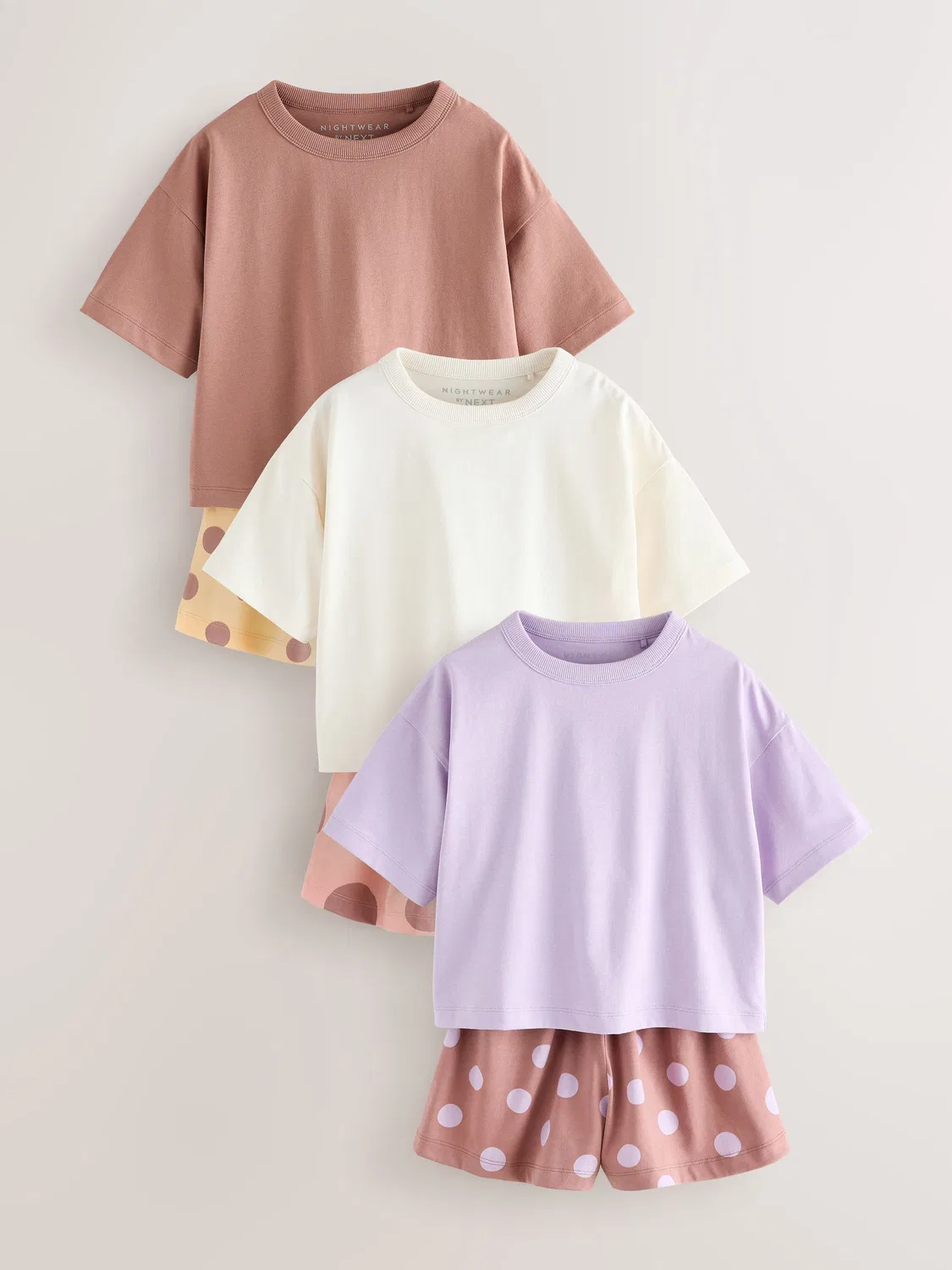 Пижама короткая 3 шт., Brown/Yellow Next