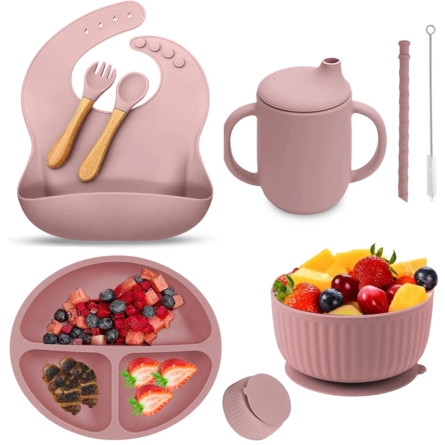 Набор для кормления малыша, 7 предметов, Eschen, Pink