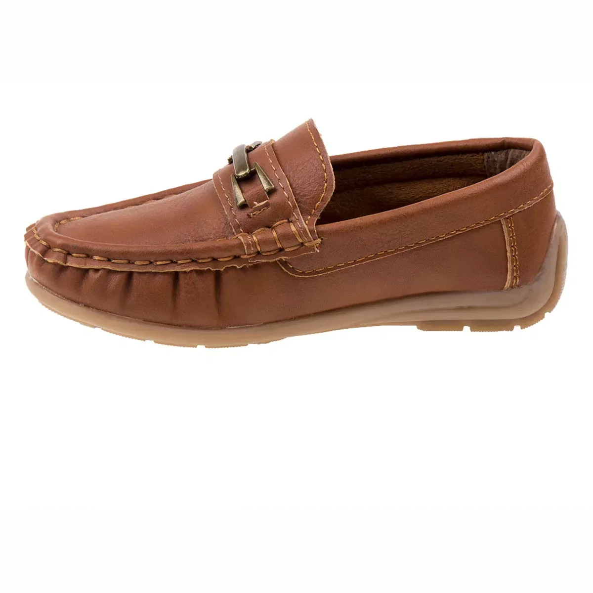 Детские туфли-лоферы для мальчиков с металлическим акцентом Josmo Shoes, Cognac — фото 3