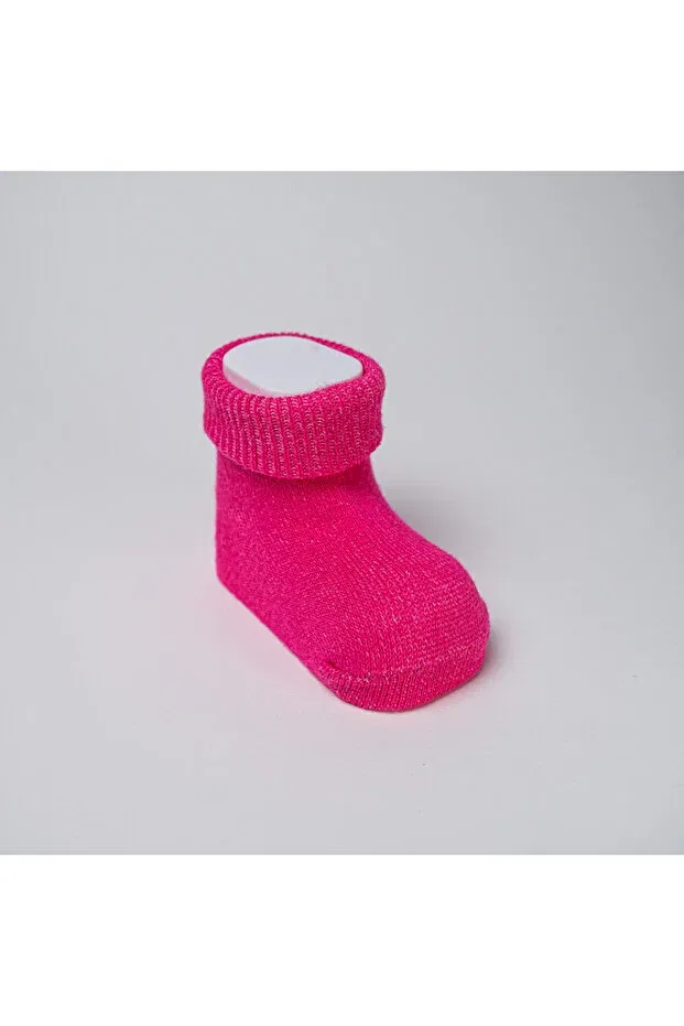 Детские носки для девочек хлопковые набор 6 шт Curved 6-piece cotton newborn baby socks girl group Akface, Pink White Fuchsia Ecru Orange — фото 4
