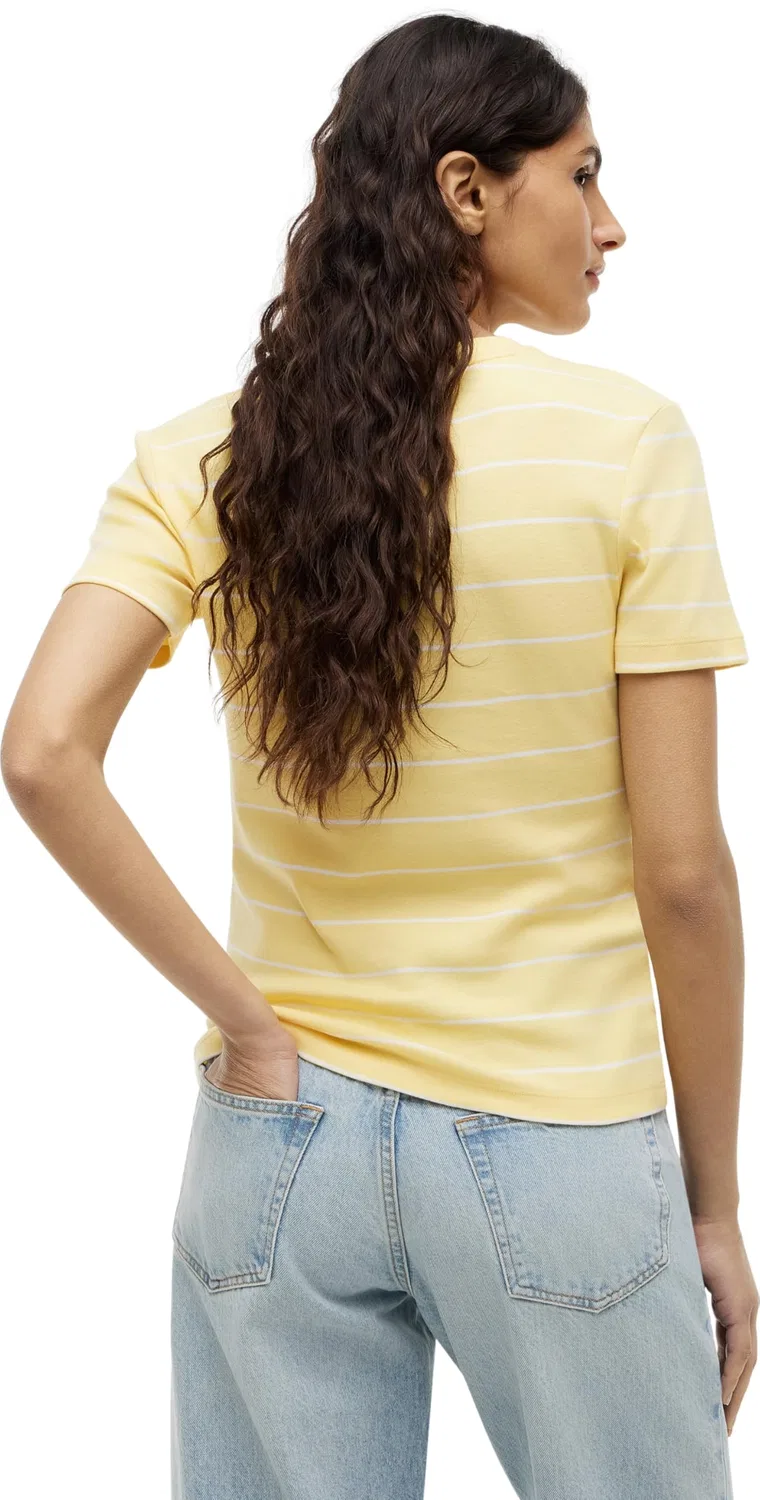 Женская футболка с коротким рукавом Slim Cody Tommy Hilfiger, Yellow (Fine Stp Lemongrass / Ecru) — фото 2